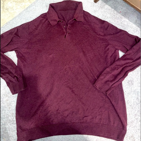 Sweater nice brown burgundy long sleeve sweater mens Large - Picture 1 of 5